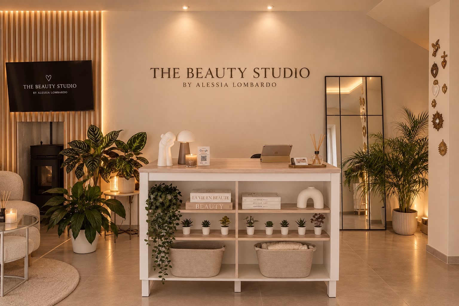La reception dello studio con l'insegna The Beauty Studio by Alessia Lombardo
